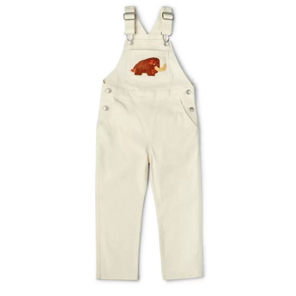 Christian Robinson Baby Infant Wooly Mammoth Embroidered Overalls Size 12M New!